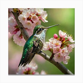 Hummingbird In Blossom Canvas Print