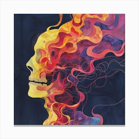 Skulls And Flames Canvas Print