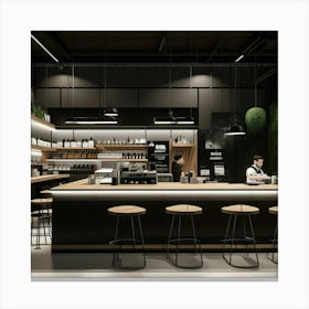 Coffee Shop Interior Design Canvas Print