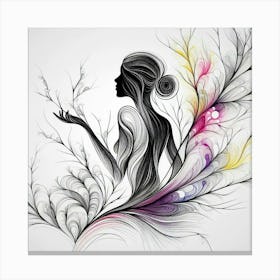 A woman’s silhouette 13 Canvas Print