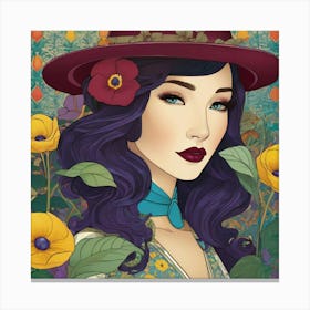 Girl In A Hat Canvas Print