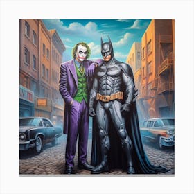 Batman And Joker Canvas Print