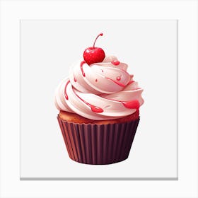 Cupcake With Cherry 24 Canvas Print