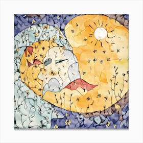 Moon And Sun Canvas Print