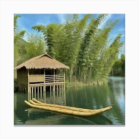 Hut On The Lake Canvas Print