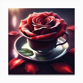 Blossom Rose In A Cup Canvas Print