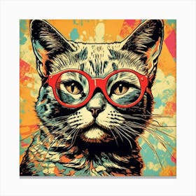 Cool Cat With Glasses Canvas Print