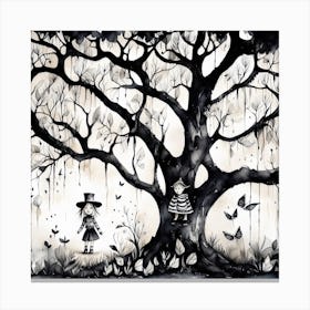 Little People Under The Tree Canvas Print