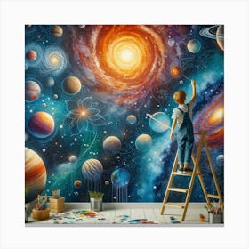 Planets Wall Mural Canvas Print