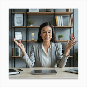 Businesswoman In Office 3 Canvas Print