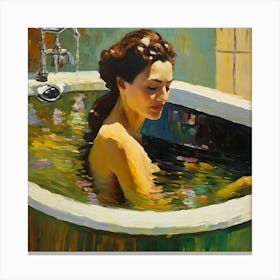 Woman In A Bathtub 6 Canvas Print