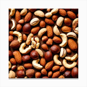 Nuts On A Black Background 7 Canvas Print