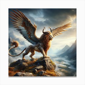 Lion In The Mountains Canvas Print
