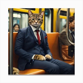 Cat In A Suit Canvas Print