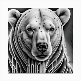 Portrait Of A Hyper Realistic Polar Bears Head Canvas Print