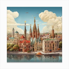 Cityscape Of Prague Canvas Print