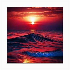 Sunset Over The Ocean 165 Canvas Print