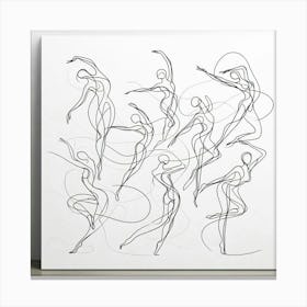 line art Dancers 2 Canvas Print