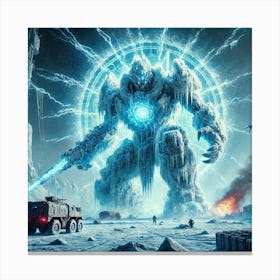 Glacial Colossus Freezing Aura Scene Leinwandbild