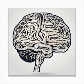 Human Brain Vector Illustration Canvas Print