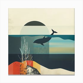 Dolphin In The Ocean 2 Canvas Print