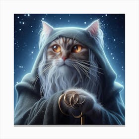 Cat In A Robe Canvas Print