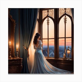 Lady By The Window Canvas Print