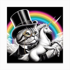 Cat With A Unicorn Canvas Print