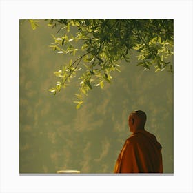 Monk Sitting Under A Tree Canvas Print