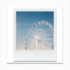 Polaroid Ferris Wheel Blue Sky Seaside Canvas Print