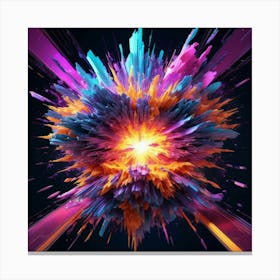 Plasma Explosion Glitch Art 25 Canvas Print