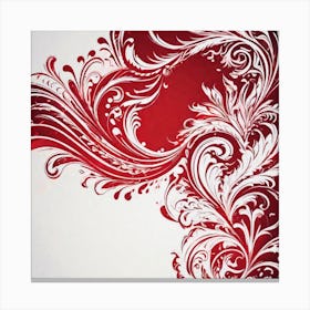 Red And White Floral Design Canvas Print