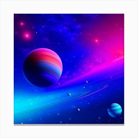 Planets In Space 8 Canvas Print