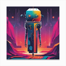 Robot In Space 5 Canvas Print