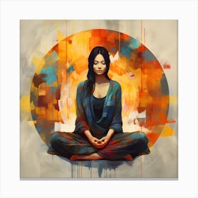 Women Meditating Abstracts By Csaba Fikker 24 Canvas Print