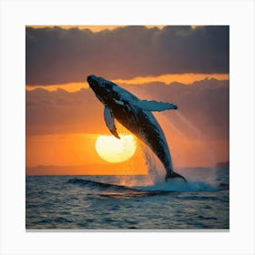 Humpback Whale Leaping 1 Canvas Print