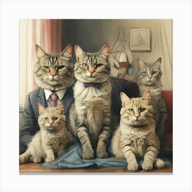 Family Of Cats 3 Canvas Print