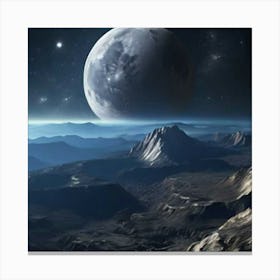 Moon In Space Canvas Print