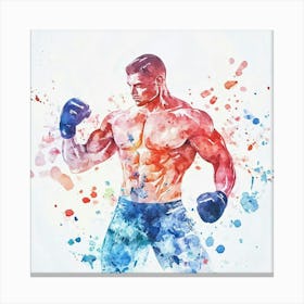 Watercolor Of Boxer Canvas Print