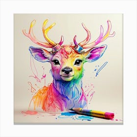 Colorful Deer 8 Canvas Print