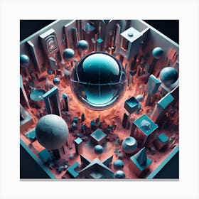 Futuristic Microcosmic Canvas Print