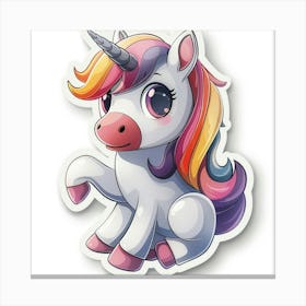 Unicorn Sticker 16 Canvas Print