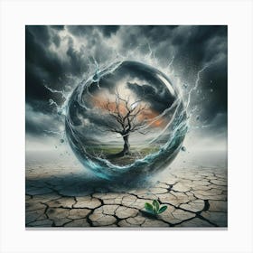 Tree In A Sphere Canvas Print