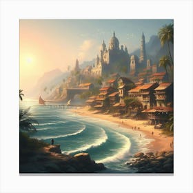 Beachside Town 4 Canvas Print