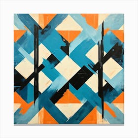 Abstract Painting, Produce A Monochromatic Abstract Artwork Overlapping Squares And Rectangles 3 Canvas Print