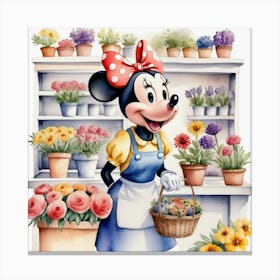 Minnie Mouse Flower Shop Canvas Print