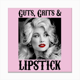 Cute Grits And Lipstick Dolly For Fans Of Country Music 2 Canvas Print