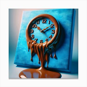 Chocolate Dripping Clock Canvas Print