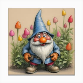 Gnome In The Garden 2 Canvas Print