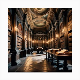 Library In Paris Canvas Print